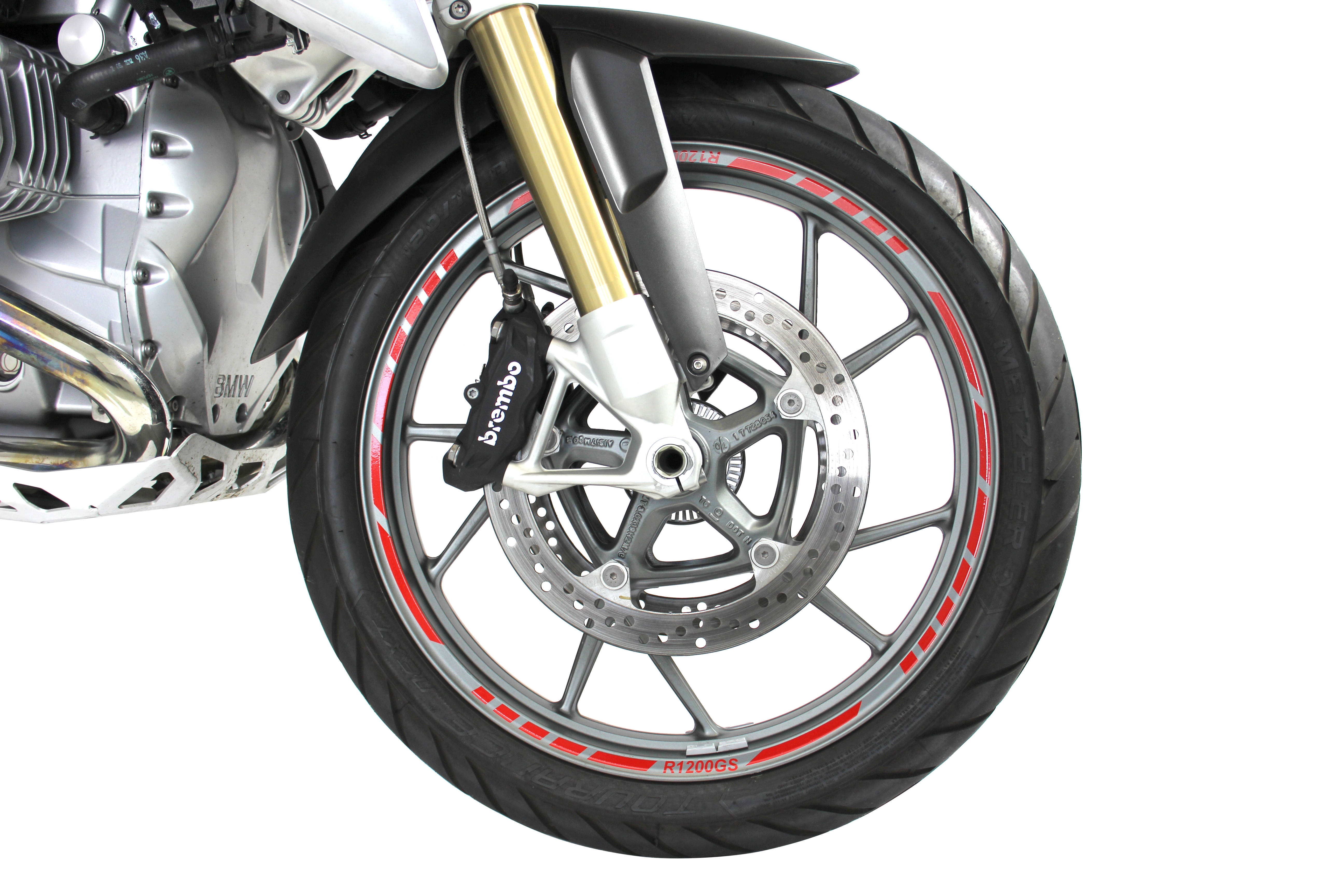Boxer-Design motorbike GmbH - Felgenrandaufkleber zweifarbig mit  Typenbezeichnung weiß / rot